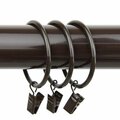 Central Design 2 in. Curtain Rings with Clips, Cocoa - Set of 10 1929-07